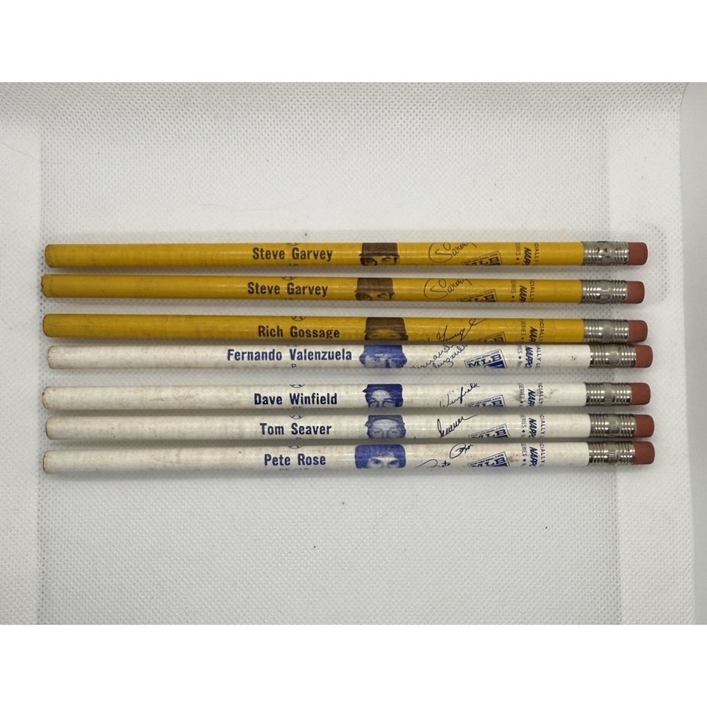 Vintage 1980s NAPPCO MLB Player Pencils Lot Garvey Rose Seaver Winfield 7pc